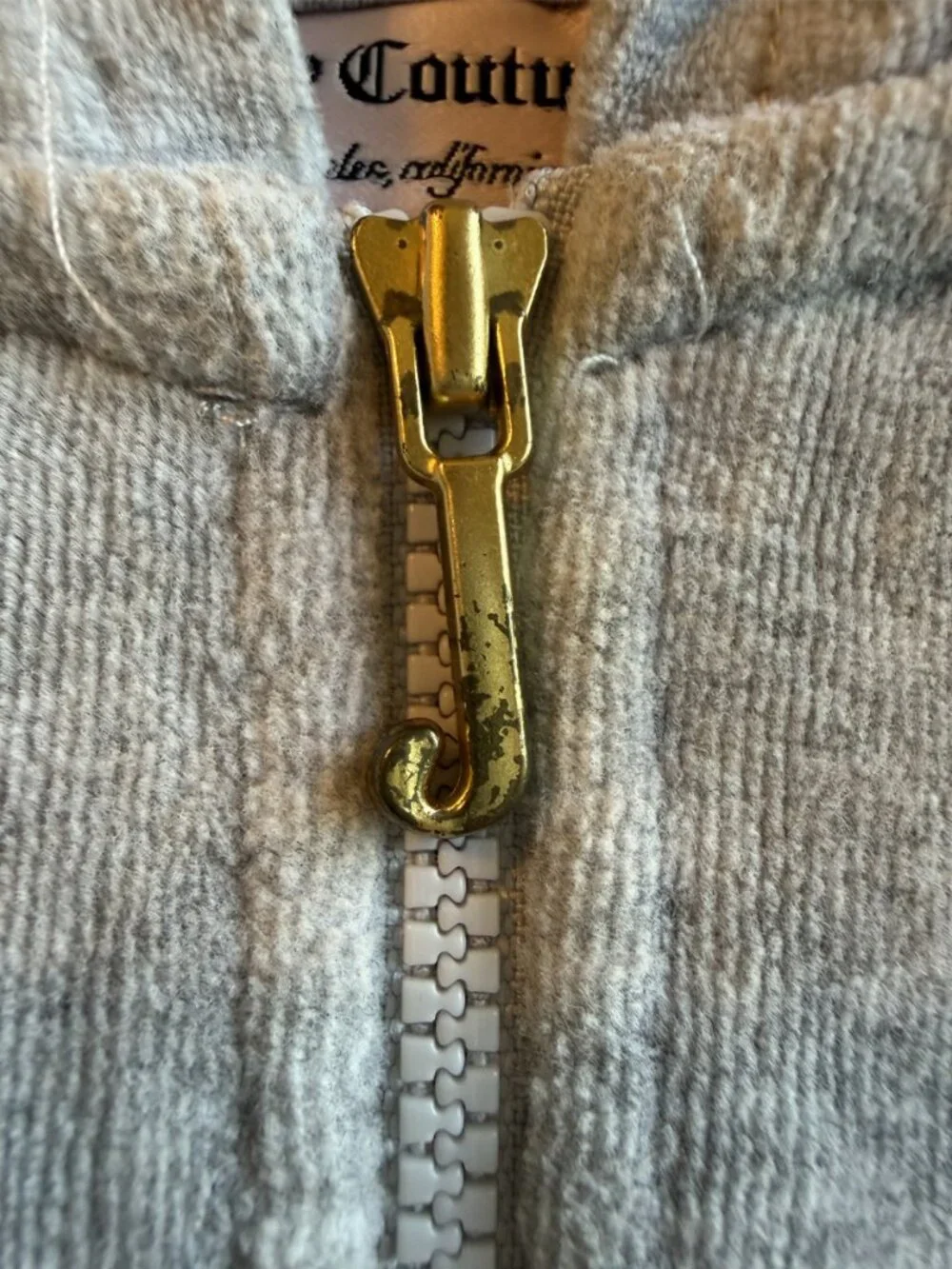 Juicy Couture Girls Velour Full Zip Hooded Track Jacket | Gray | Size 3T